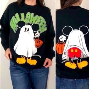 ISO Vintage 90's Mickey Mouse Halloween Disney Ghost Crewneck Sweatshirt